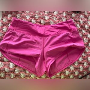Sonic pink lululemon speed up shorts size 6